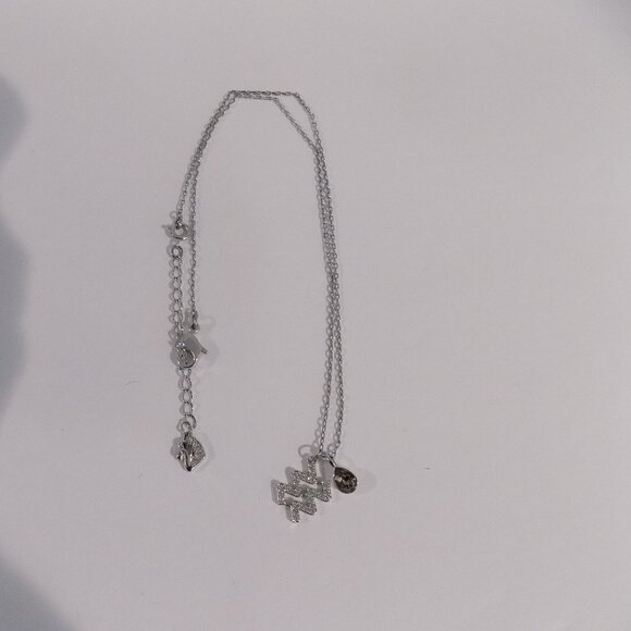 Swarovski Silver Tone Pendant Necklace 15" Plus Extender - Picture 1 of 7